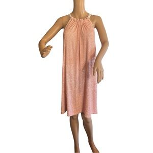 Trina Turk Pink Daria Pull Over Shift Halter Dress. Size XL.